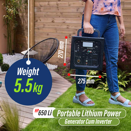600VA, Inverter with In-Built Lithium Battery, HP-650Li