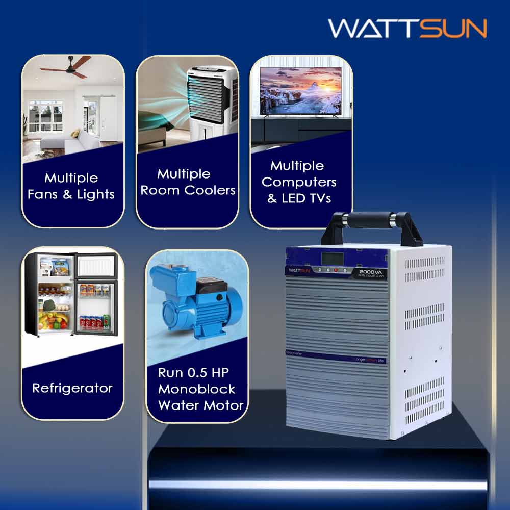  2KVA UPS Portable Inverter with Inbuilt 90ah lithium Battery, Maximum AC Output 2000VA, UPS-2000W