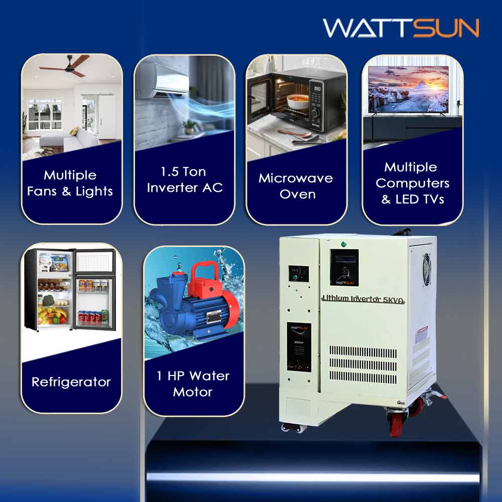     5KVA UPS Portable Lithium Inverter with Inbuilt 200Ah battery,  UPS-5000W