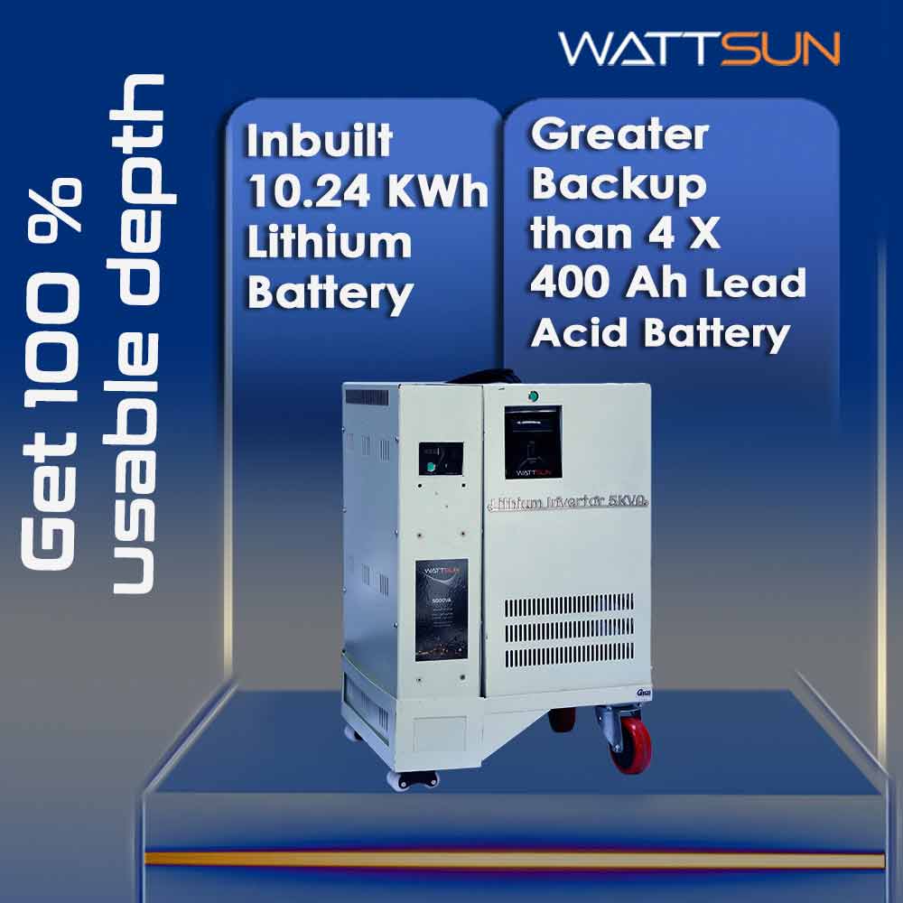     5KVA UPS Portable Lithium Inverter with Inbuilt 200Ah battery,  UPS-5000W