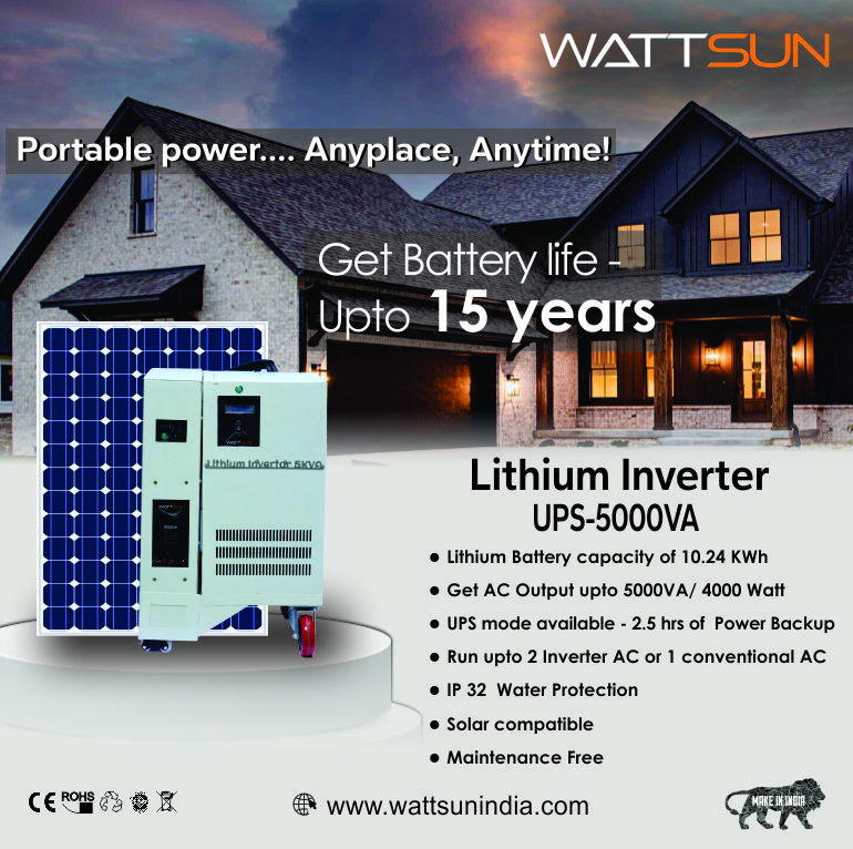     5KVA UPS Portable Lithium Inverter with Inbuilt 200Ah battery,  UPS-5000W