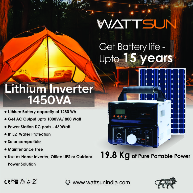 1450VA Inverter with In-Built Lithium Battery, PL-1450W