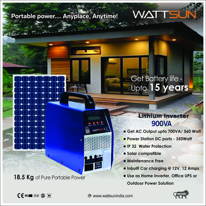 86Ah, 1 kva Portable Inverter for Home with Inbuilt Lithium Battery, PL-900W-XL