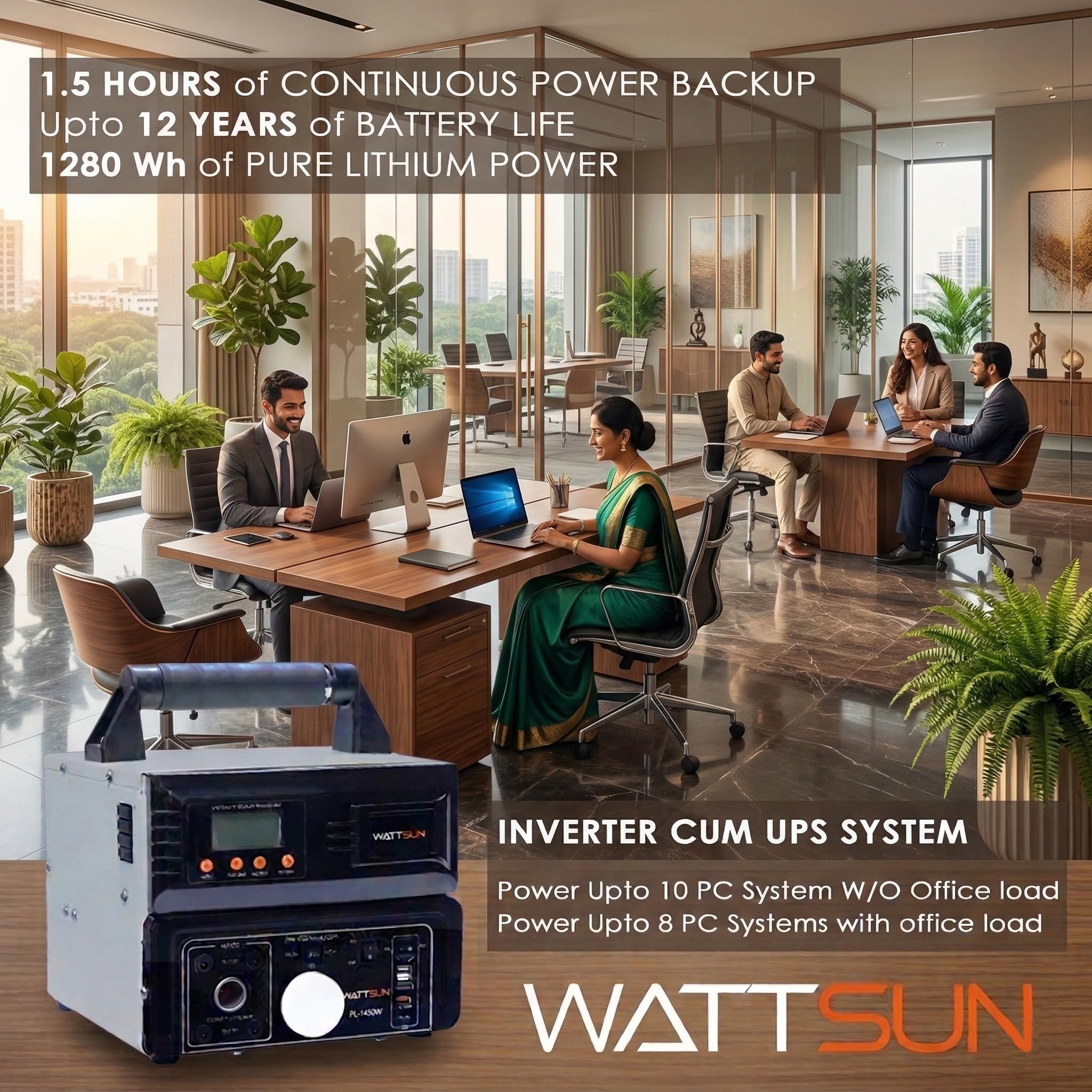 1450VA Inverter with In-Built Lithium Battery, PL-1450W