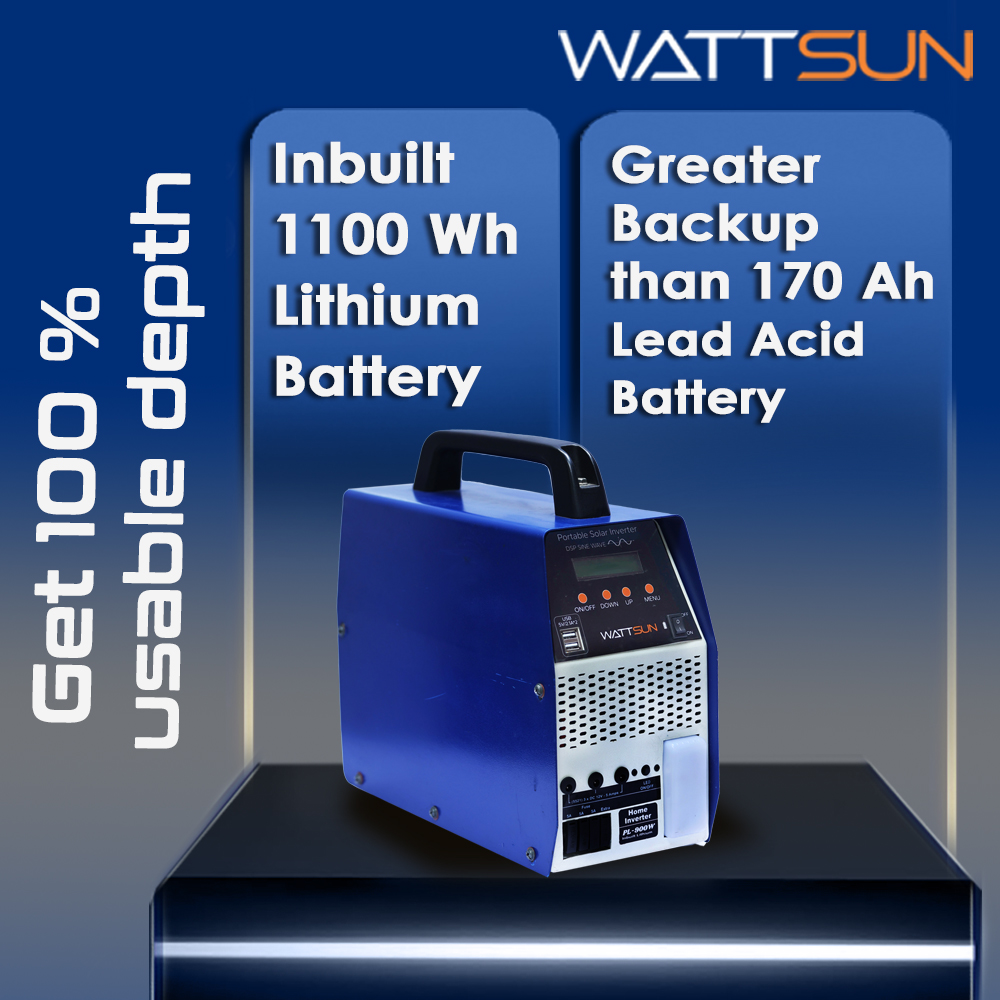 86Ah, 1 kva Portable Inverter for Home with Inbuilt Lithium Battery, PL-900W-XL