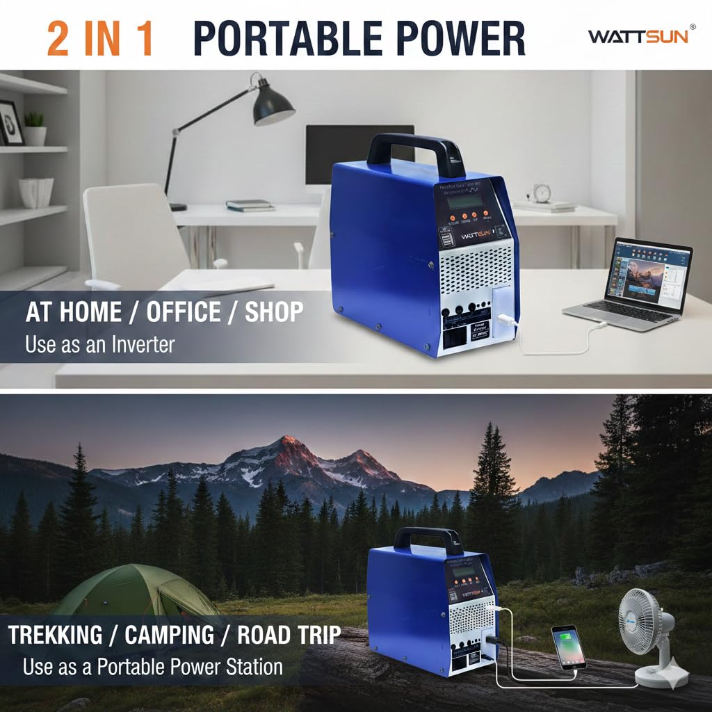 60Ah, 1 kva Solar Portable Inverter for Home with Inbuilt Lithium Battery, PL-900W-ECO