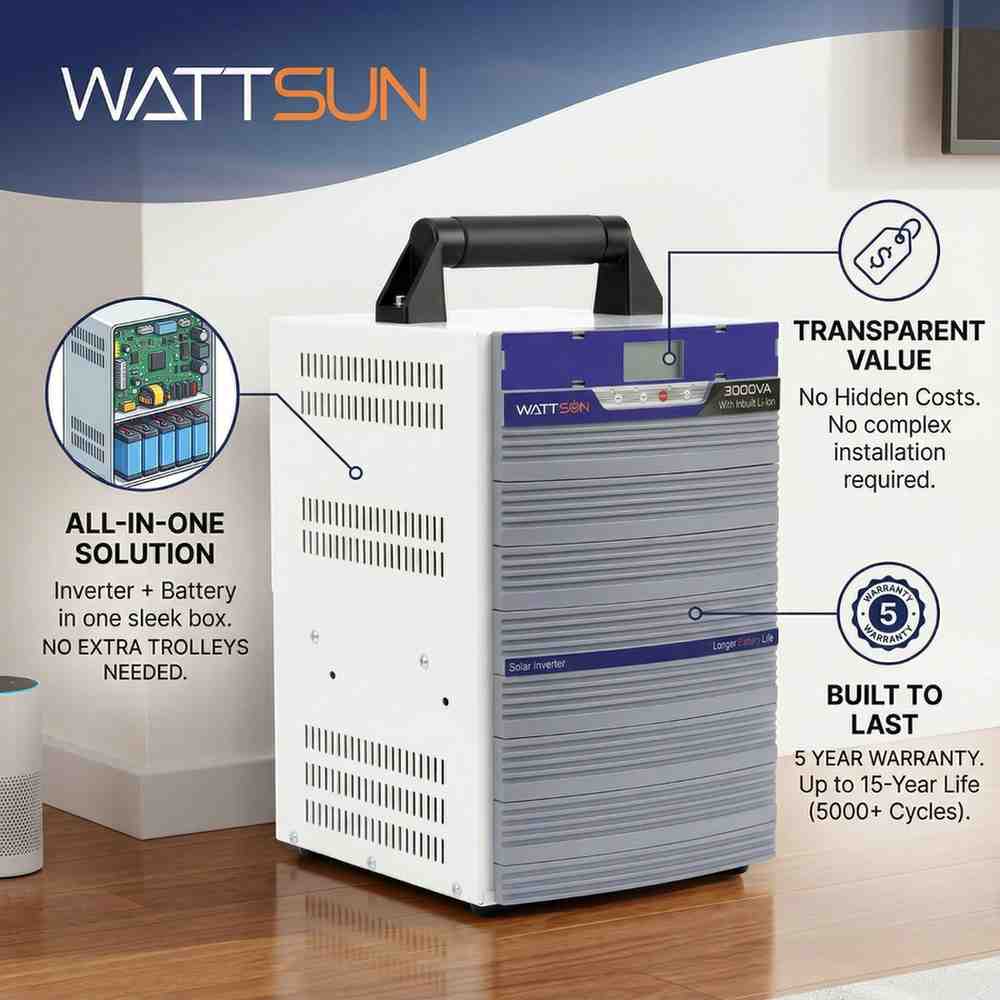 Wattsun Inverter 3KVA with Up to 15-Year Life