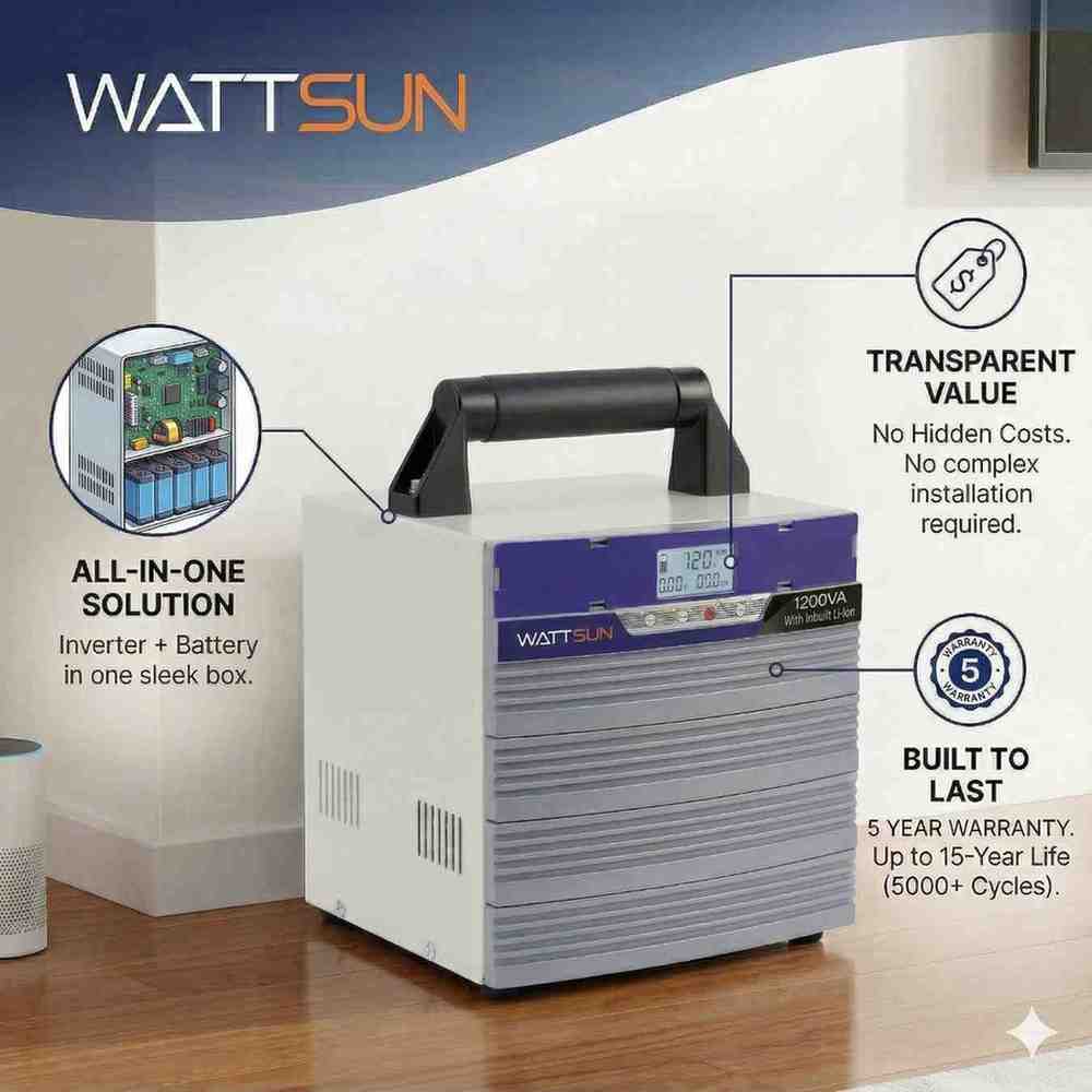 1200VA Lithium Inverter with Inbuilt 1280Wh battery - 5 year warranty