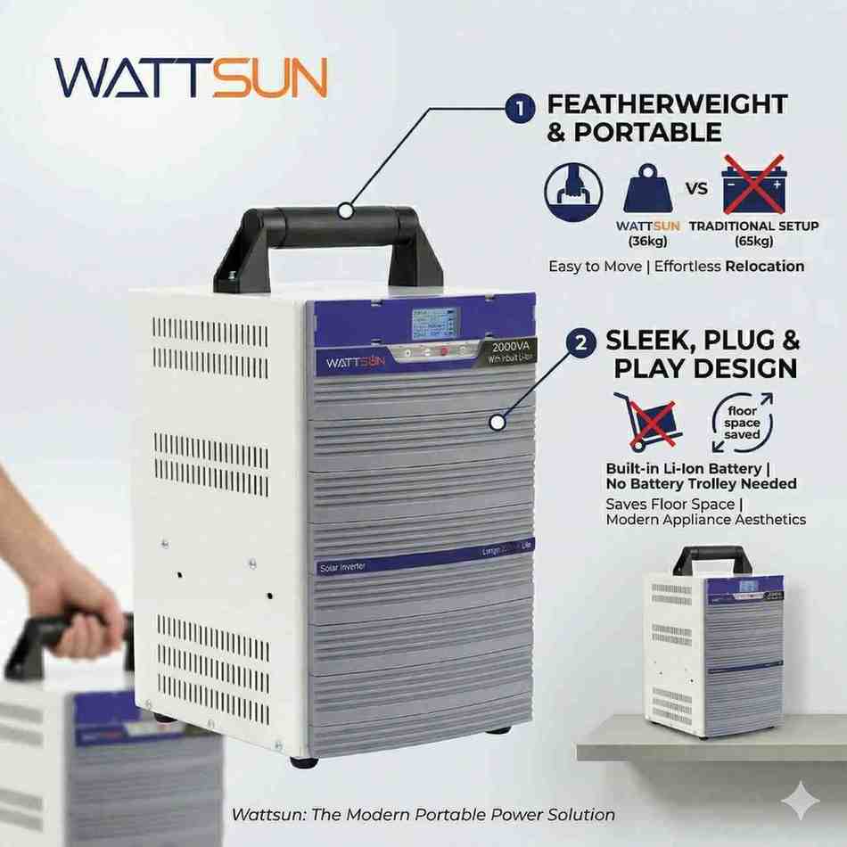 2KVA Lithium Inverter with Inbuilt 2300Wh battery - 5 year warranty